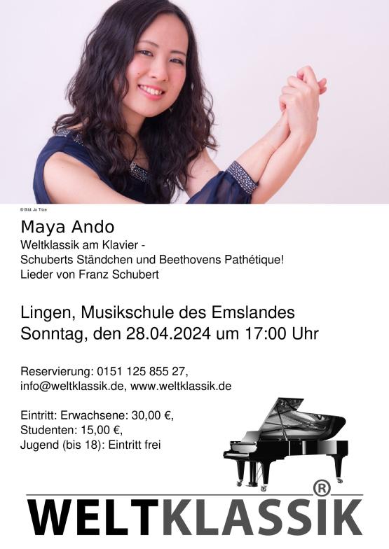 Plakat von Maya Ando - Weltklassik am Klavier 