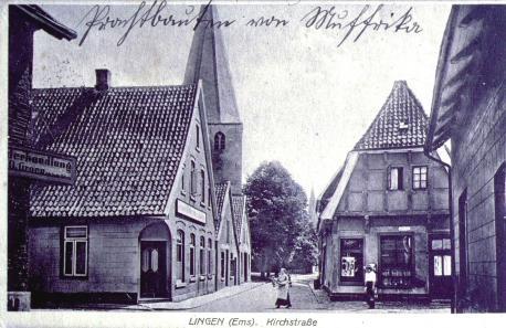 „Prachtbauten von Muffrika“. Kommentierte Postkarte von der Lingener Kirchstraße.